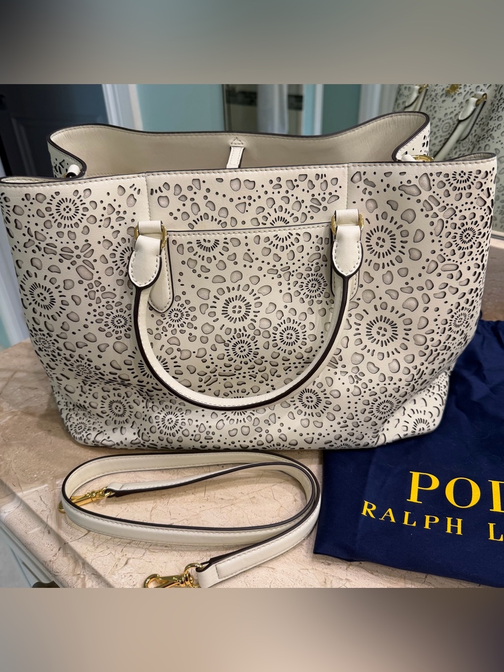 Ralph Lauren Leather Laser Tote - Picture 3 of 10
